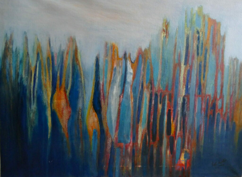 Huile sur toile et pastel - 97 cm x 130 cm - 2022 - Paola Gentelle