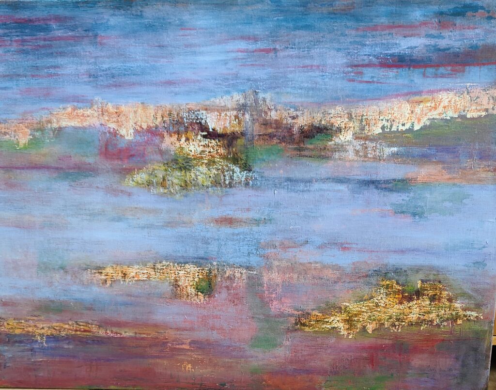 Huile et pastel gras sur toile - 73 cm sur 100 cm - Paola Gentelle - 2023